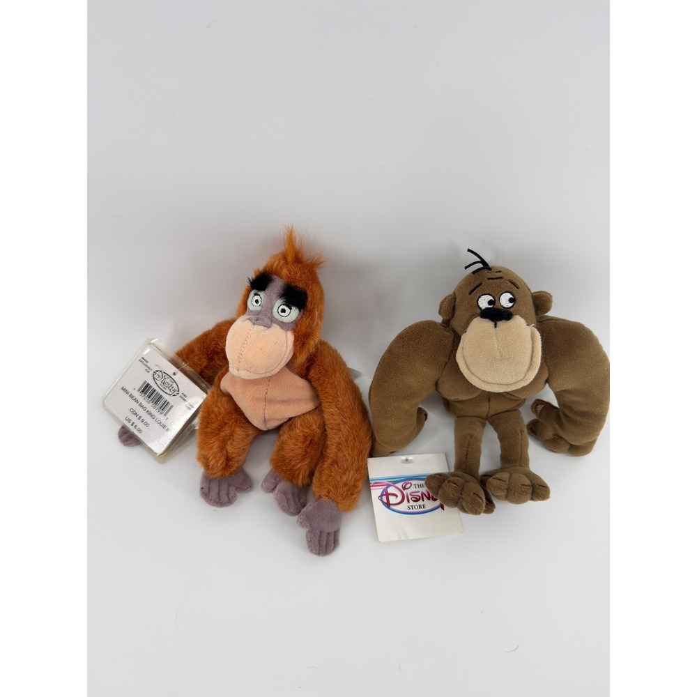 Disney Store Mini Bean Bag Plush King Louie Jungle Book & Ape George of Jungle